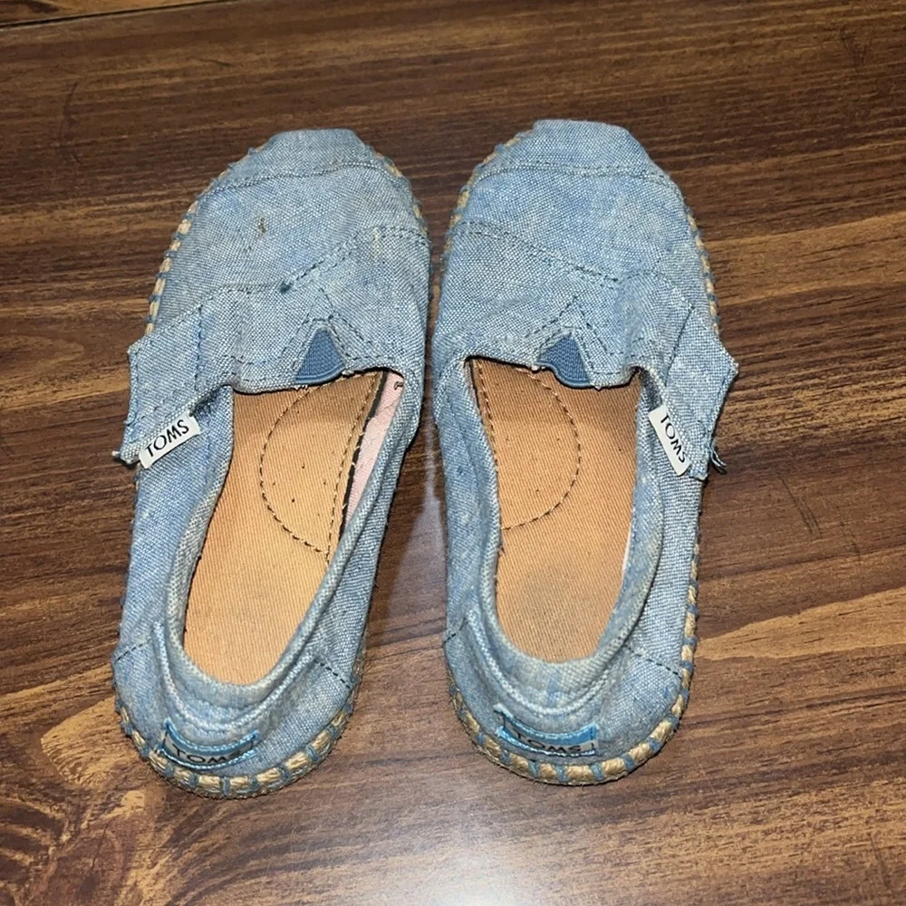Toms Kids Light Blue Denim Slip-On Moccasins